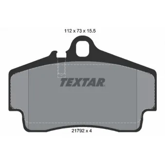 TEXTAR 2179203 - Jeu de 4 plaquettes de frein arrière