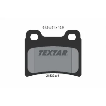 TEXTAR 2183201 - Jeu de 4 plaquettes de frein arrière