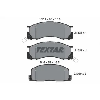 TEXTAR 2183601 - Jeu de 4 plaquettes de frein avant