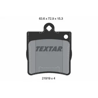 TEXTAR 2191901 - Jeu de 4 plaquettes de frein arrière