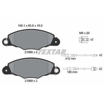 Jeu de 4 plaquettes de frein avant TEXTAR OEM 425184