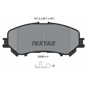 TEXTAR 2206503 - Jeu de 4 plaquettes de frein avant