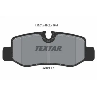 Jeu de 4 plaquettes de frein arrière TEXTAR 2210101