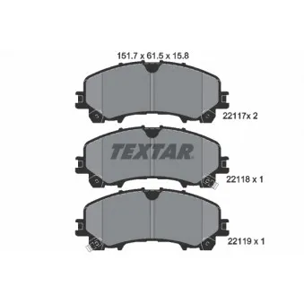 TEXTAR 2211701 - Jeu de 4 plaquettes de frein avant