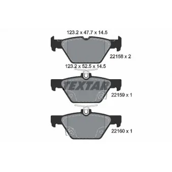 TEXTAR 2215801 - Jeu de 4 plaquettes de frein arrière