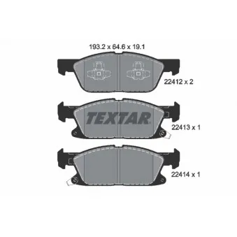 TEXTAR 2241201 - Jeu de 4 plaquettes de frein avant
