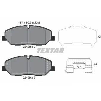 Jeu de 4 plaquettes de frein avant TEXTAR OEM 5810159A10