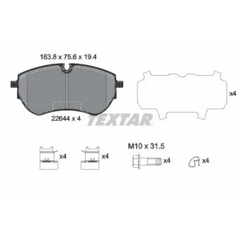 TEXTAR 2264401 - Jeu de 4 plaquettes de frein avant