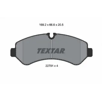 TEXTAR 2279101 - Jeu de 4 plaquettes de frein arrière