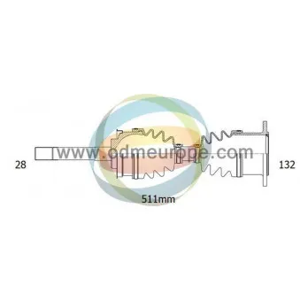 Arbre de transmission ODM-MULTIPARTS OEM HR204000