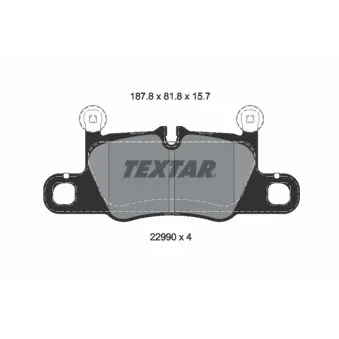 TEXTAR 2299001 - Jeu de 4 plaquettes de frein arrière