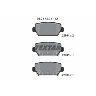 Jeu de 4 plaquettes de frein arrière TEXTAR 2299401 pour MITSUBISHI ECLIPSE CROSS 1.5 T-Mivec 4WD - 163cv