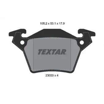 TEXTAR 2302001 - Jeu de 4 plaquettes de frein arrière