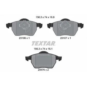 Jeu de 4 plaquettes de frein avant TEXTAR OEM 272370