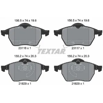 Jeu de 4 plaquettes de frein avant TEXTAR OEM 4907739