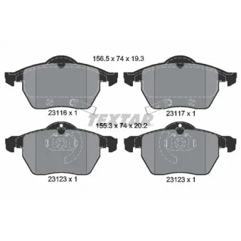 Jeu de 4 plaquettes de frein avant TEXTAR OEM 9195064