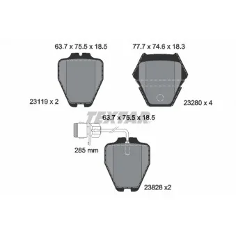 Jeu de 4 plaquettes de frein avant TEXTAR OEM 4D0698151