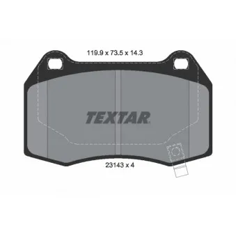 TEXTAR 2314301 - Jeu de 4 plaquettes de frein arrière