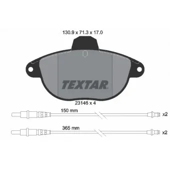 TEXTAR 2314601 - Jeu de 4 plaquettes de frein avant