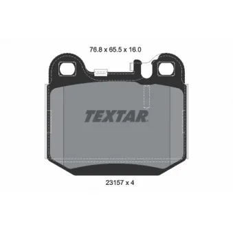 TEXTAR 2315781 - Jeu de 4 plaquettes de frein arrière