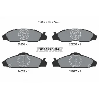 Jeu de 4 plaquettes de frein avant TEXTAR OEM 4813005110