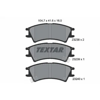 TEXTAR 2323802 - Jeu de 4 plaquettes de frein avant