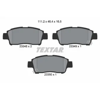 Jeu de 4 plaquettes de frein avant TEXTAR OEM 0446559020