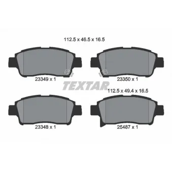 Jeu de 4 plaquettes de frein avant TEXTAR OEM 0446552041
