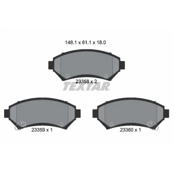 Jeu de 4 plaquettes de frein avant TEXTAR OEM 1605947
