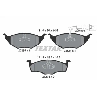Jeu de 4 plaquettes de frein avant TEXTAR OEM 8Z0698151