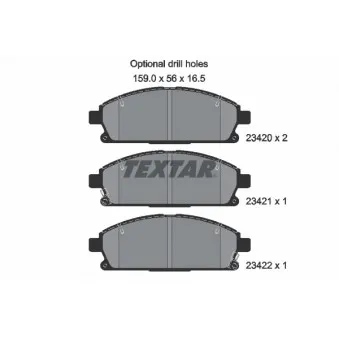 Jeu de 4 plaquettes de frein avant TEXTAR OEM AY040NS095