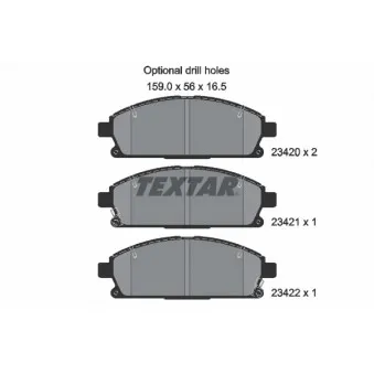 TEXTAR 2342001 - Jeu de 4 plaquettes de frein avant