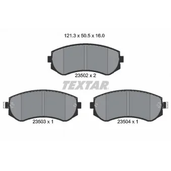 TEXTAR 2350201 - Jeu de 4 plaquettes de frein avant