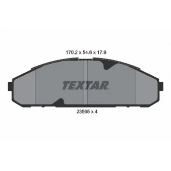 TEXTAR 2356501 - Jeu de 4 plaquettes de frein avant