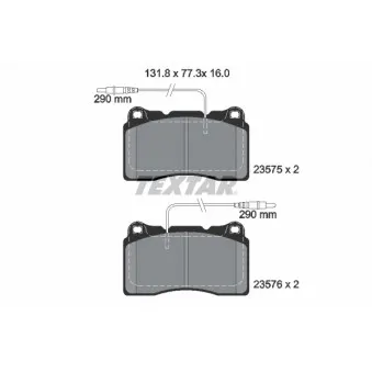 TEXTAR 2357501 - Jeu de 4 plaquettes de frein avant