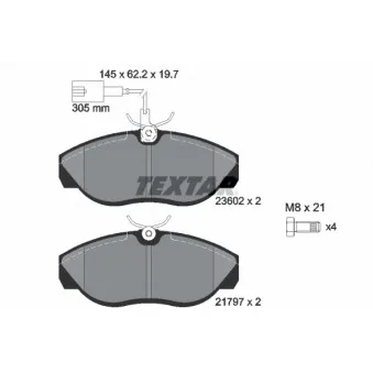 TEXTAR 2360201 - Jeu de 4 plaquettes de frein avant