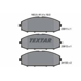 TEXTAR 2361101 - Jeu de 4 plaquettes de frein avant
