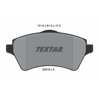 TEXTAR 2361501 - Jeu de 4 plaquettes de frein avant