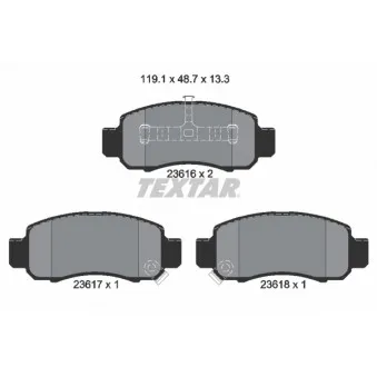 Jeu de 4 plaquettes de frein avant TEXTAR 2361601
