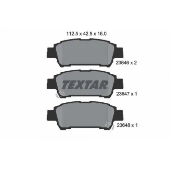 TEXTAR 2364601 - Jeu de 4 plaquettes de frein arrière