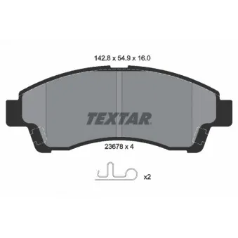 TEXTAR 2367801 - Jeu de 4 plaquettes de frein avant