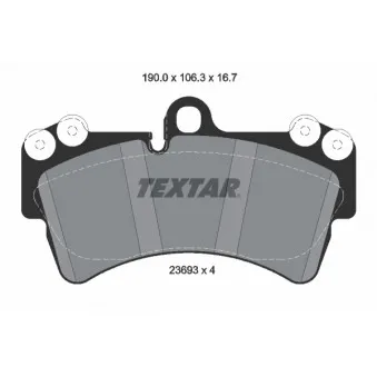 TEXTAR 2369381 - Jeu de 4 plaquettes de frein avant