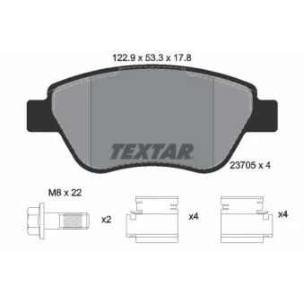 TEXTAR 2370503 - Jeu de 4 plaquettes de frein avant