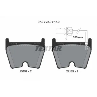 Jeu de 4 plaquettes de frein avant TEXTAR OEM 8T0698151C