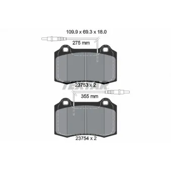 Jeu de 4 plaquettes de frein avant TEXTAR OEM 425219