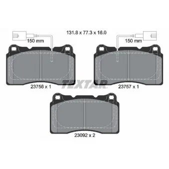 Jeu de 4 plaquettes de frein avant TEXTAR OEM 77366389