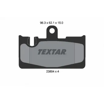TEXTAR 2380401 - Jeu de 4 plaquettes de frein arrière