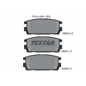 TEXTAR 2381301 - Jeu de 4 plaquettes de frein arrière