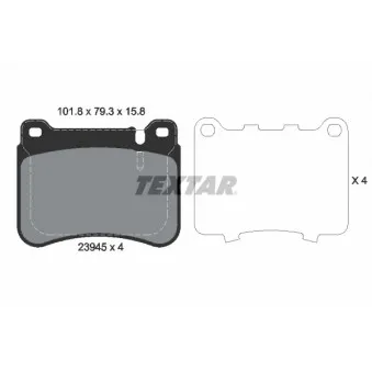 Jeu de 4 plaquettes de frein avant TEXTAR 2394501 pour MERCEDES-BENZ CLASSE C CLC 350 - 272cv