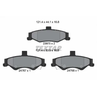 Jeu de 4 plaquettes de frein arrière TEXTAR OEM 88899570